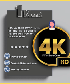 1 Month IPTV 4K HD Subscription