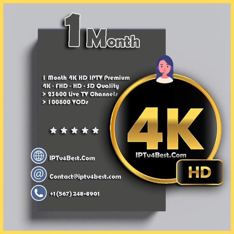 1 Month IPTV 4K HD Subscription